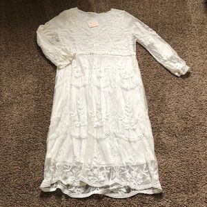 White Embroidered Dress